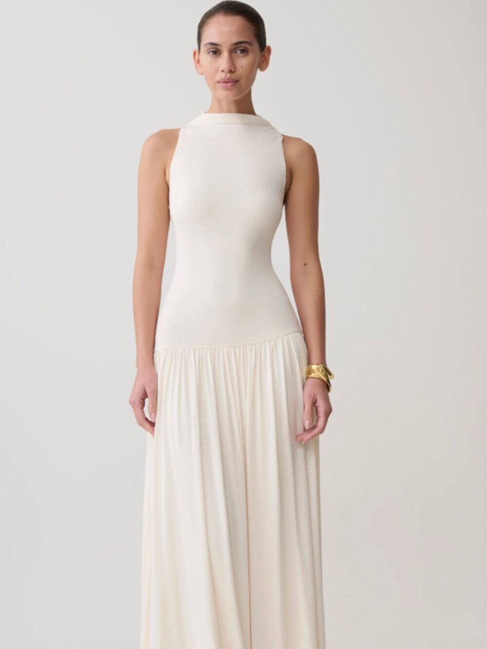 Meshki Zsela High Neck Modal Maxi Dress - Ivory - Small